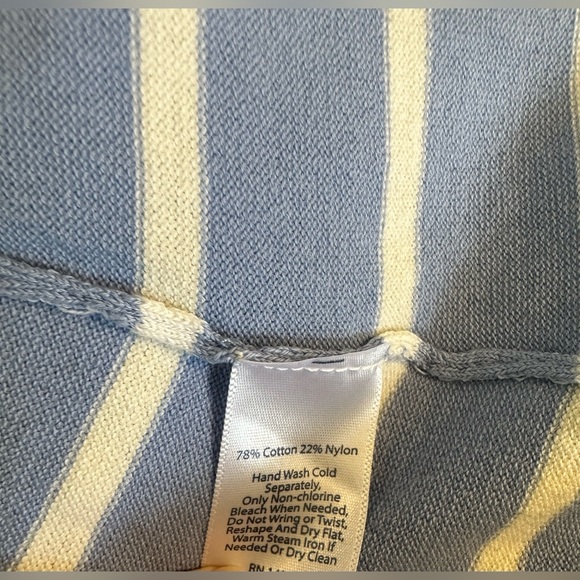 STS SAIL TO SABLE Nautical Striped Sweater Dress Blue White Scoop Neck Knit - Picture 9 of 10